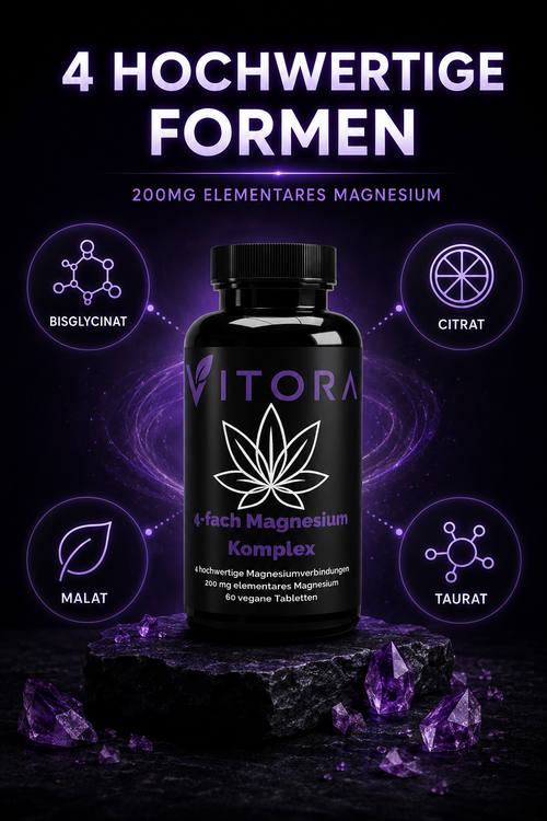 Magnesium 4fach Komplex - 60 vegane Tabletten